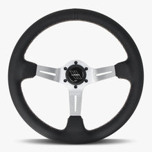 Load image into Gallery viewer, The Le Mans | Black Perforated Leather | Silver Spoke | White Stitch