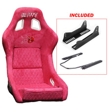 Load image into Gallery viewer, Pink Bull Boost Adjustable Racing Lowered Heartbreak Bucket Seat with Slider Rails