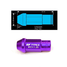 Load image into Gallery viewer, Godspeed Type 3 50mm Lug Nuts 20 pcs. Set M12x1.25