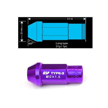 Load image into Gallery viewer, Godspeed Type 3 50mm Lug Nuts 20 pcs. Set M12x1.5