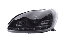 Load image into Gallery viewer, Mercedes Benz S-Class (220) Black LED Headlights with Daytime Running Lights (1998 - 2005)