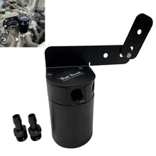 Load image into Gallery viewer, Adjustable Billet Baffled Oil Catch Can Reservoir Tank Racing 2-Port V2 Bracket