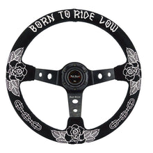 Load image into Gallery viewer, Custom Rose Universal 350mm 3" Deep Dish 6-Bolt Steering Wheel Black Suede Alcantara