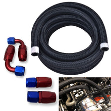 Load image into Gallery viewer, 10AN/8AN/6AN Fitting Stainless Steel Braided Oil Fuel Hose Line Kit 5Feet Red