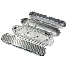 Load image into Gallery viewer, Aluminum finned Valve Covers w/ Coil Mounts &amp; Cover for LS Engine Polished