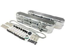 Load image into Gallery viewer, Aluminum finned Valve Covers w/ Coil Mounts &amp; Cover for LS Engine Polished