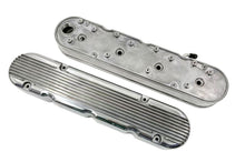 Load image into Gallery viewer, Aluminum finned Valve Covers w/ Coil Mounts &amp; Cover for LS Engine Polished