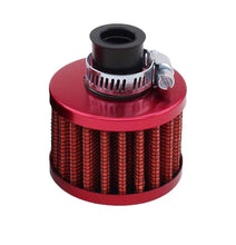 Load image into Gallery viewer, Universal 12mm Crankcase Vent Intake Mini Cone Air Breather Filter Chrome RED