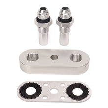 Load image into Gallery viewer, Transmission Cooler Line Adapter Plate with Gasket and 6AN Fittings Compatible with 6L80E 6L90E 8L90E Oil Seal Line Connector for Braided Hose Set