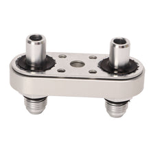 Load image into Gallery viewer, Transmission Cooler Line Adapter Plate with Gasket and 6AN Fittings Compatible with 6L80E 6L90E 8L90E Oil Seal Line Connector for Braided Hose Set