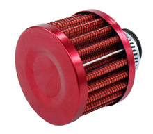 Load image into Gallery viewer, Universal 12mm Crankcase Vent Intake Mini Cone Air Breather Filter Chrome RED