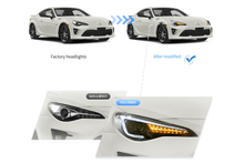 Load image into Gallery viewer, Scion FR-S Subaru BRZ Toyota GT86 1st Gen (ZN6/ZC6) Black Dual Beam Projector Headlights (2012-2021)