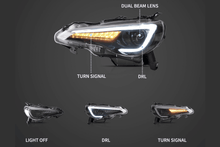 Load image into Gallery viewer, Scion FR-S Subaru BRZ Toyota GT86 1st Gen (ZN6/ZC6) Black Dual Beam Projector Headlights (2012-2021)