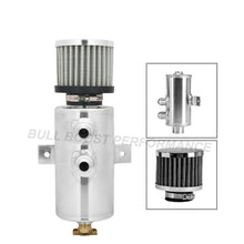 Load image into Gallery viewer, AN10 Silver Polished Aluminum Oil Catch Can Reservoir Tank W/ Breather Filter Baffled