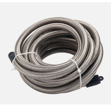 Load image into Gallery viewer, Silver Fuel Hose Oil Gas Air Line AN6-AN8-AN10 Stainless Steel Braided BOOSTED
