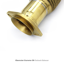 Load image into Gallery viewer, Valved Gold Plated Catback Exhaust Carbon Fiber Tips for Corvette C8