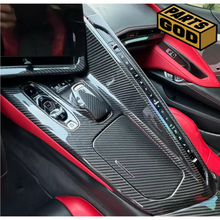 Load image into Gallery viewer, Carbon Fiber Center Console Cover + Cup Holder Lid Cover for Chevrolet Corvette C8