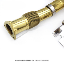 Load image into Gallery viewer, Valved Gold Plated Catback Exhaust Carbon Fiber Tips for Corvette C8