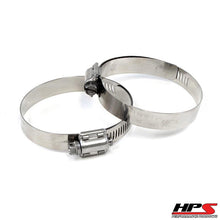 Load image into Gallery viewer, HPS Performance Products HPS Stainless Steel Worm Gear Liner Hose Clamp SAE 60 2pc Pack 3-5/16" - 4-1/4" (84mm-108mm)