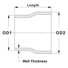Load image into Gallery viewer, HPS Performance Products HPS 2-1/4" - 2-1/2" OD, 4" Long 6061 Aluminum Step Up Transition Joiner Reducer Tube Piping