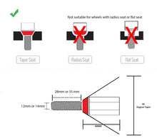 Load image into Gallery viewer, Godspeed Euro-Type Taper Cone Lug Bolts 10 Piece Set