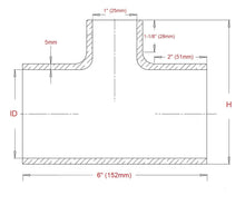Load image into Gallery viewer, HPS Performance Products HPS 2-3/4" Silicone T Hose Coupler Adapter with 1" Branch, High Temp 4-ply Reinforced