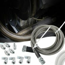 Load image into Gallery viewer, SS 52"Length Braided Transmission Cooler Hose Line Fitting For TH350 700R4 TH400