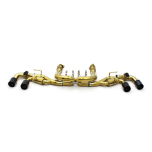Load image into Gallery viewer, Valved Gold Plated Catback Exhaust Carbon Fiber Tips for Corvette C8