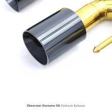 Load image into Gallery viewer, Valved Gold Plated Catback Exhaust Carbon Fiber Tips for Corvette C8