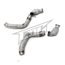 Load image into Gallery viewer, Stainless Catted Downpipe Heat Shield for BMW M5 F90 4.4T