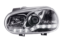 Load image into Gallery viewer, Volkswagen Golf 4 Chrome LED Headlights with Daytime Running Lights (1997 - 2003)