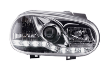 Load image into Gallery viewer, Volkswagen Golf 4 Chrome LED Headlights with Daytime Running Lights (1997 - 2003)