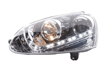 Load image into Gallery viewer, Volkswagen Golf 5 Chrome LED Headlights with Daytime Running Lights (2003 - 2008) - With R87 approval