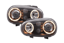 Load image into Gallery viewer, VW Golf 4 (1J) OE+ Black Angel Eyes Headlights- (1998-2003)