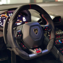 Load image into Gallery viewer, Custom Alcantara Red Steering Wheel for Lamborghini Huracan LP580 LP610 LP640 EVO STO