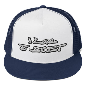 i Love To BOOST (Stacked) Trucker Cap