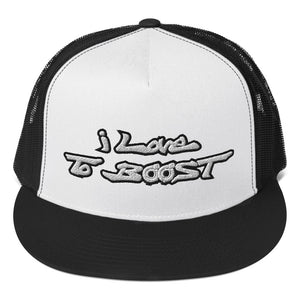 i Love To BOOST (Stacked) Trucker Cap