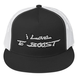 i Love To BOOST (Stacked) Trucker Cap