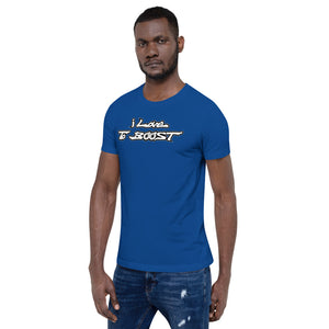 i Love To BOOST (stacked white lettering) Short-Sleeve Unisex T-Shirt