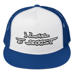i Love To BOOST (Stacked) Trucker Cap