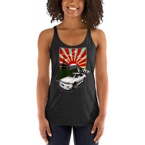 THE R32 GTR MOTOPRINTS RISING SUN Women's Racerback Tank